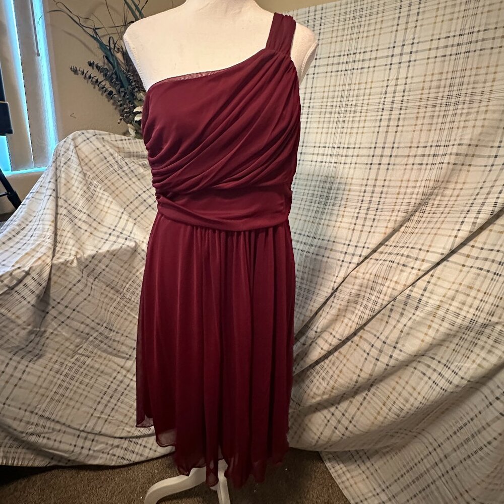 Eggplant One-Shoulder Dress